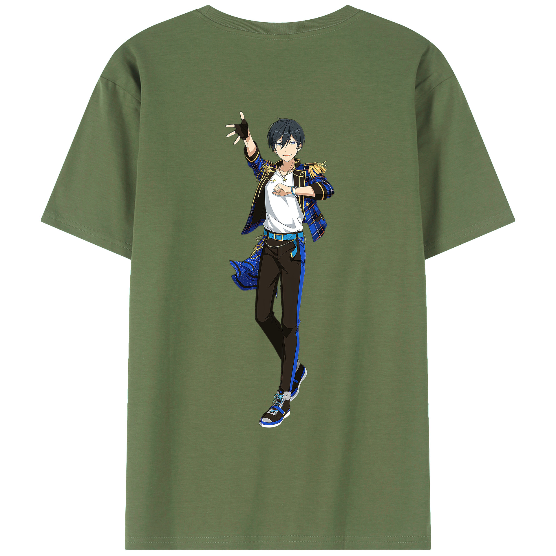 （画像用） あんさんぶるスターズ! Ensemble Stars 綿100％ メンズ半袖Tシャツ（バックプリント） 通気性